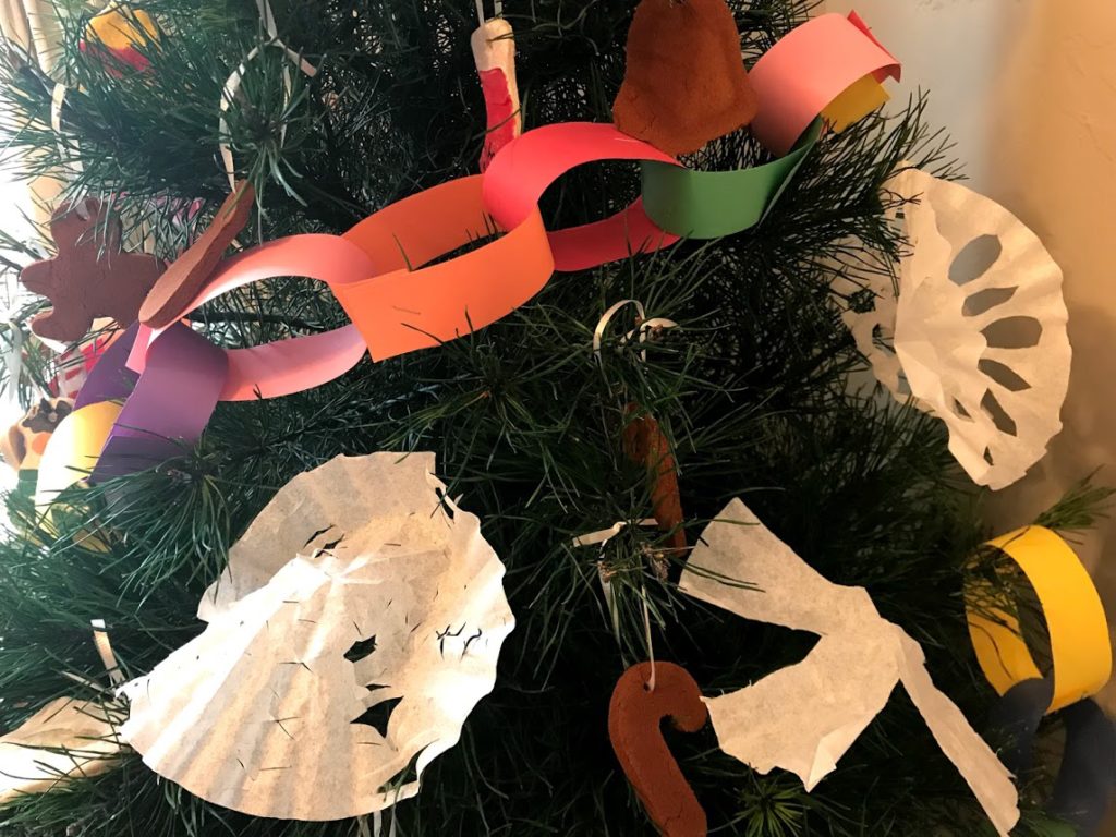 old fashioned christmas tree stockings caroling