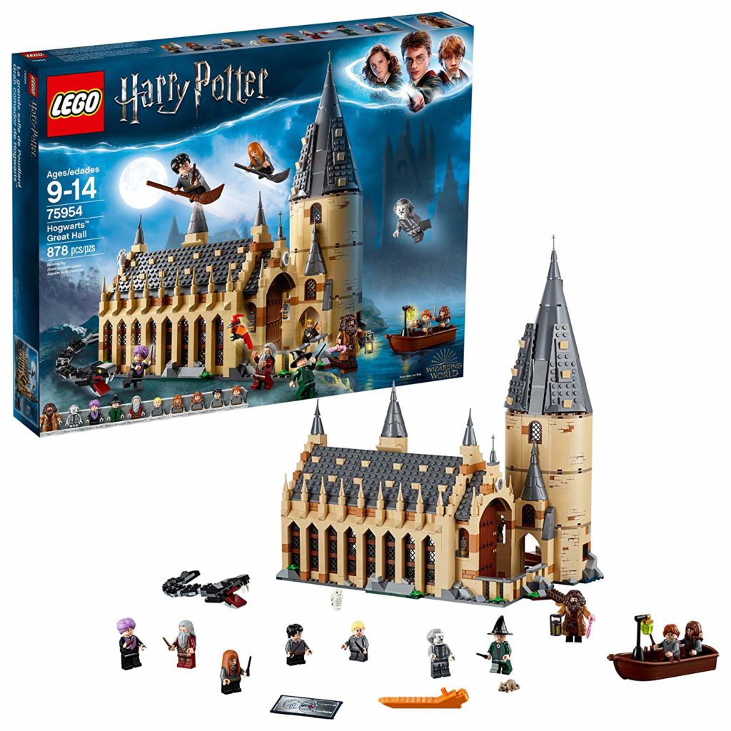 LEGO Harry Potter Hogwarts Great Hall Building Kit and Magic castle toy fantasy creatures hermoine grnager draco malfoy and hagrid amazon